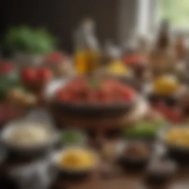 Fresh Ingredients for Timeless Recipes An array of fresh ingredients laid out, symbolizing the essence of traditional cooking.