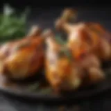 Golden roasted chicken legs with herbs