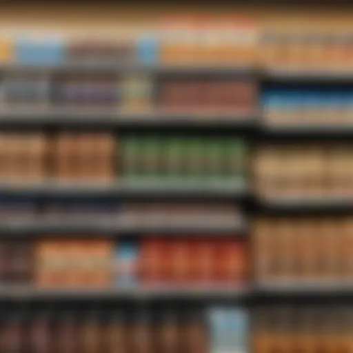 Selection of whey protein products on a store shelf