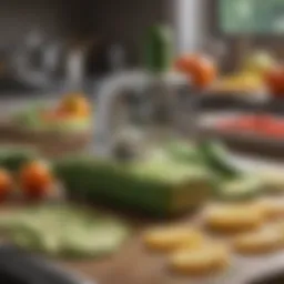 A vibrant display of various zucchini slicers on a countertop.