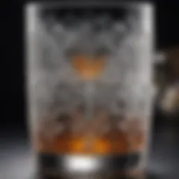 Elegant crystal highball glass with intricate patterns