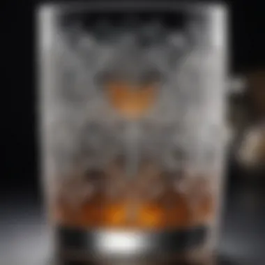 Elegant crystal highball glass with intricate patterns