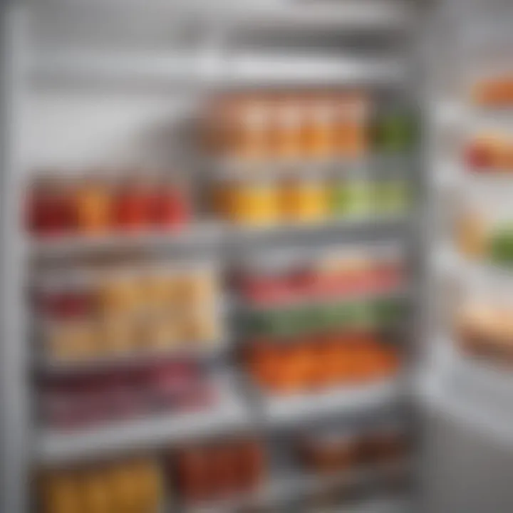 Organized freezer with labeled containers