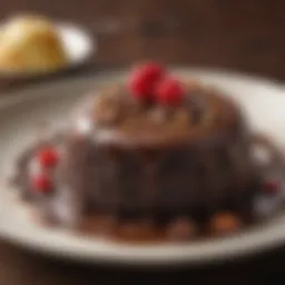 A decadent chocolate lava cake from a popular fast food chain, oozing rich chocolate.