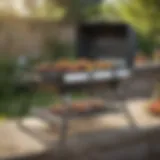 Sleek foldable BBQ grill in an outdoor setting