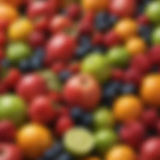 A vibrant array of fruits high in polyphenols