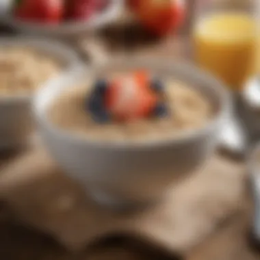 Oatmeal: A Gentle Breakfast Option A bowl of oatmeal for breakfast