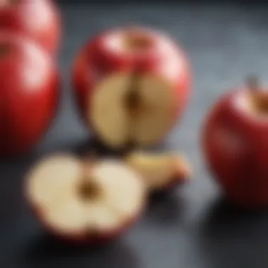 Sliced apples revealing a crisp texture