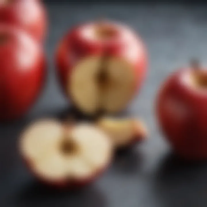 Sliced apples revealing a crisp texture