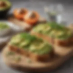 A beautifully plated garlic avocado toast with herbs