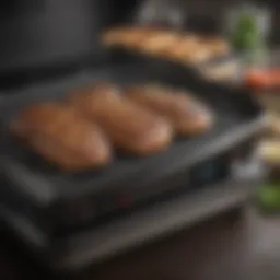 Close-up of the George Foreman Smokeless Digital Smart Select Grill showcasing its digital interface
