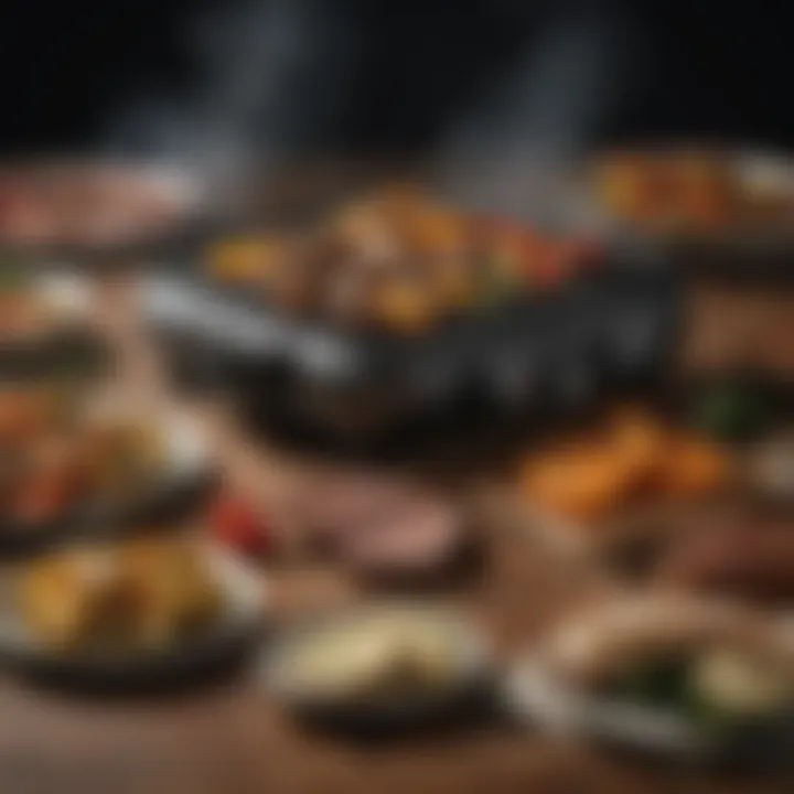 Grilled vegetables and meats on the George Foreman Smokeless Grill, highlighting versatility