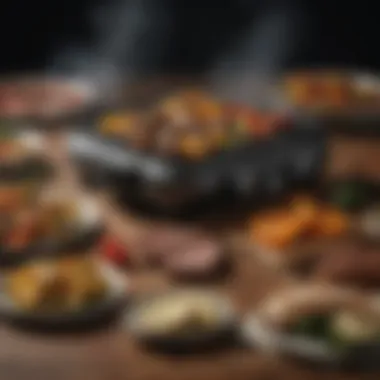Diverse Culinary Possibilities with the George Foreman Grill Grilled vegetables and meats on the George Foreman Smokeless Grill, highlighting versatility