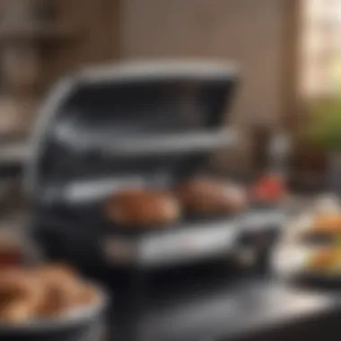 Maintenance features of the George Foreman Smokeless Grill, emphasizing easy cleanup