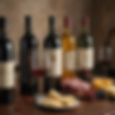 A collection of gourmet Italian wines, highlighting their labels and distinctive bottles.