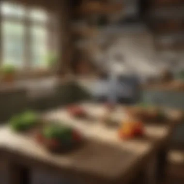 A rustic kitchen setting with fresh produce and utensils, ready for innovation.