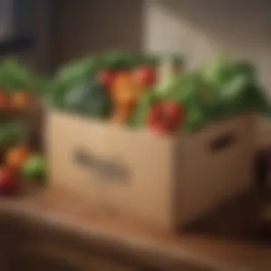 A delivery box filled with fresh organic goods