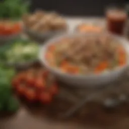 A bowl of nutritious homemade dog food featuring vegetables and lean protein