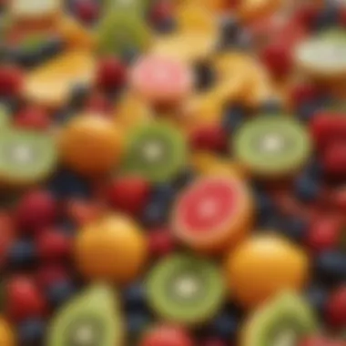 Energizing Fruit Medley A vibrant assortment of fresh fruits showcasing their energizing properties.