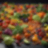 Colorful assortment of fresh vegetables and legumes