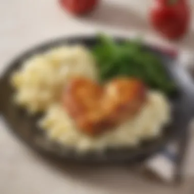 A heart-healthy meal featuring mashed potatoes as a side dish