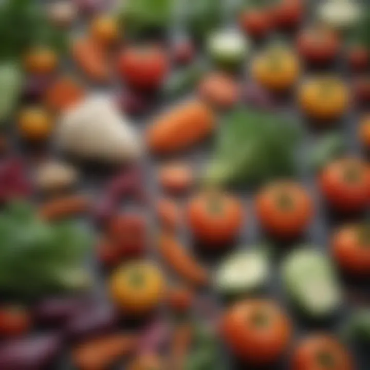 Colorful array of fresh vegetables
