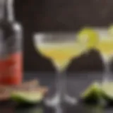 Vibrant low-calorie margarita garnished with fresh lime