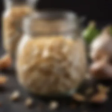 Preserving Flavor with Dehydration Dehydrated garlic pieces in a glass jar