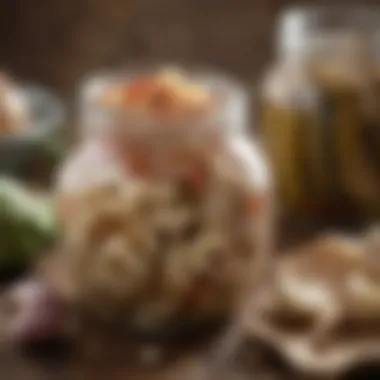 Zesty Preservation through Pickling Pickled garlic cloves in a rustic jar