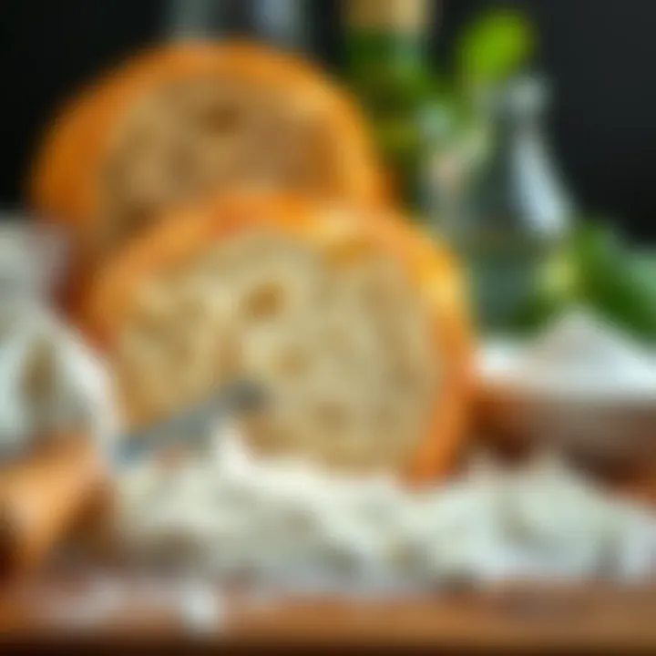 Close-up of ingredients for traditional Irish soda bread, highlighting flour and baking soda