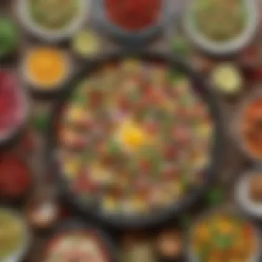 Colorful Camping Salads A vibrant array of colorful salads and side dishes arranged for a potluck.