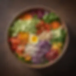 A vibrant bowl filled with colorful salad ingredients showcasing a variety of textures.