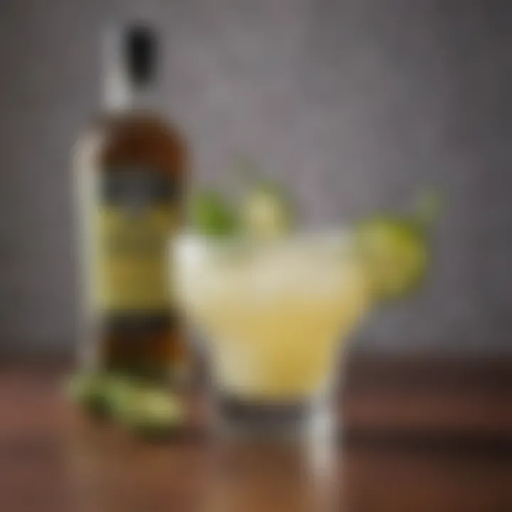A vibrant margarita glass garnished with jalapeno and salt rim