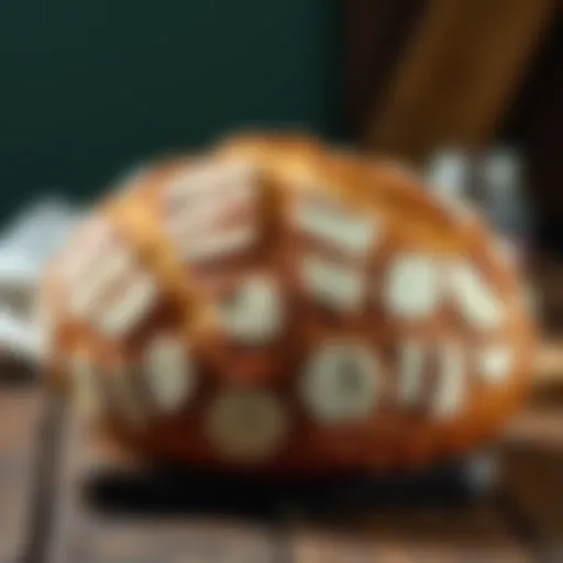 Artisan Irish soda bread loaf resting on a rustic wooden table