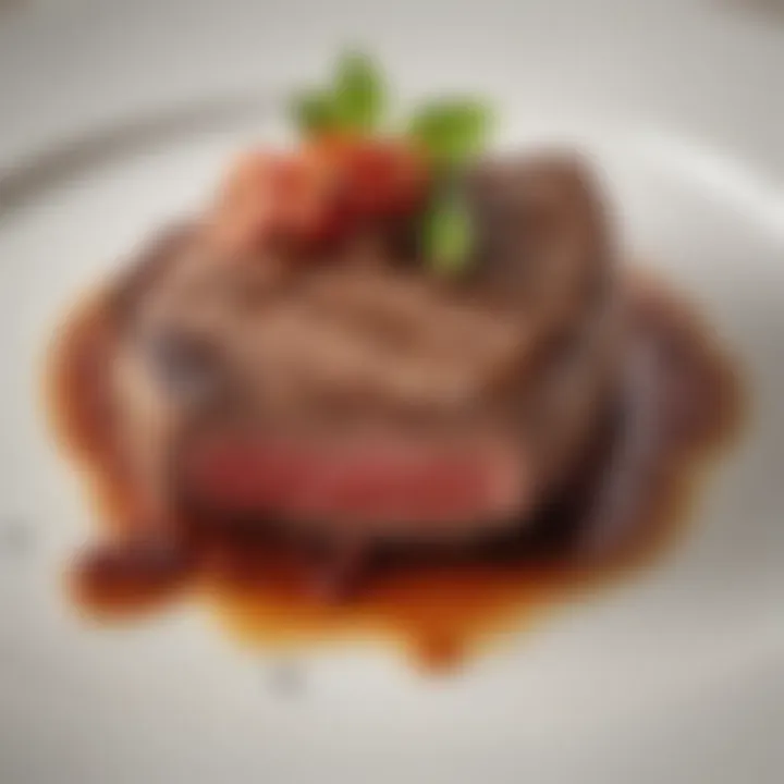 A beautifully plated steak highlighting the culinary artistry