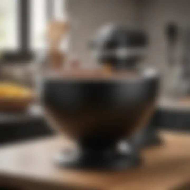 Elegant matte black KitchenAid bowl showcasing its sleek design