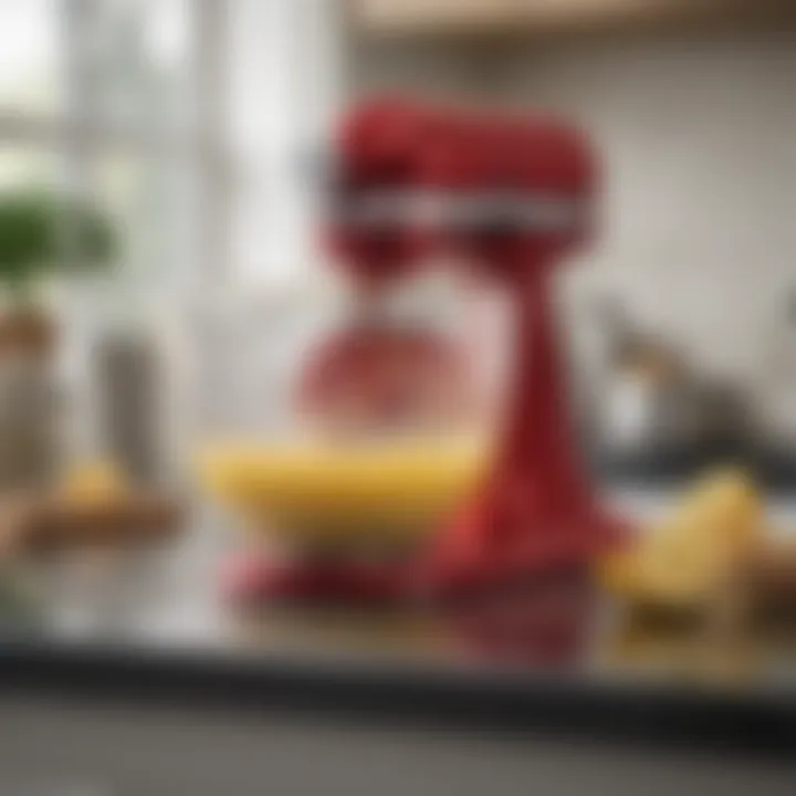 User interacting with KitchenAid mixer splash guard