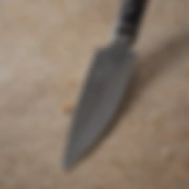 Close-up of knife blade showcasing quality materials used