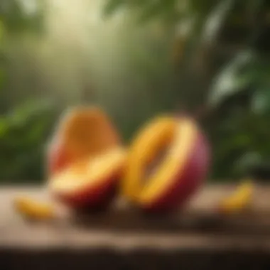 Natural Appeal of Mango Mango fruit displayed in natural surroundings highlighting its appeal