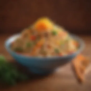 Vibrant Culinary Creation with Barley Noodles A colorful dish featuring Manischewitz barley noodles