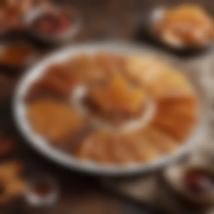 A beautifully arranged platter featuring maple syrup candy alongside traditional Canadian desserts