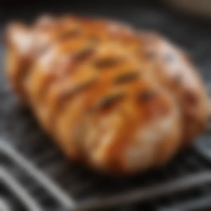 Thermometer showing the ideal chicken breast temperature