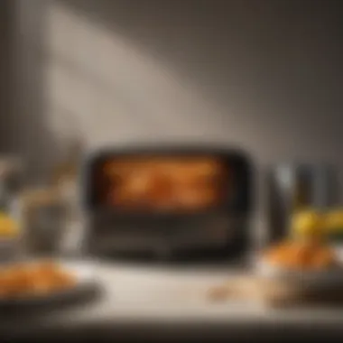 Optimal Cooking Settings A digital display showing air fryer settings for fish cooking