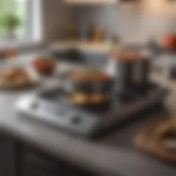 Induction stove in a modern kitchen setting