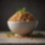 A bowl filled with perfectly cooked quinoa garnished with herbs.