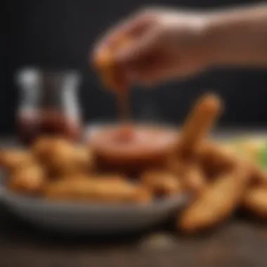 Exquisite Dipping Sauce Selection A variety of dipping sauces paired with chicken tenders