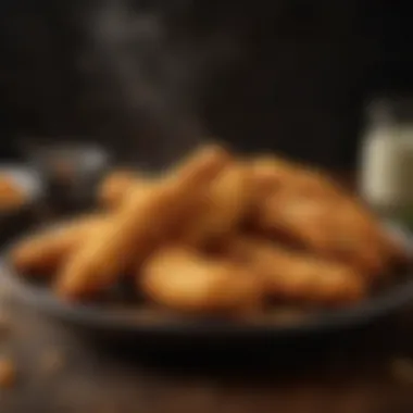 Perfectly Cooked Chicken Tenders Golden-brown chicken tenders emerging from the air fryer