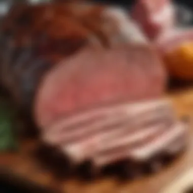 The Perfect Brisket Cut Juicy brisket cut showcasing marbling