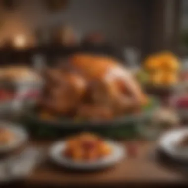 Festive table set for a turkey feast