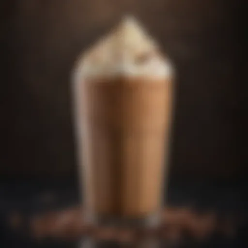 Aesthetic presentation of iced mocha with cocoa sprinkle